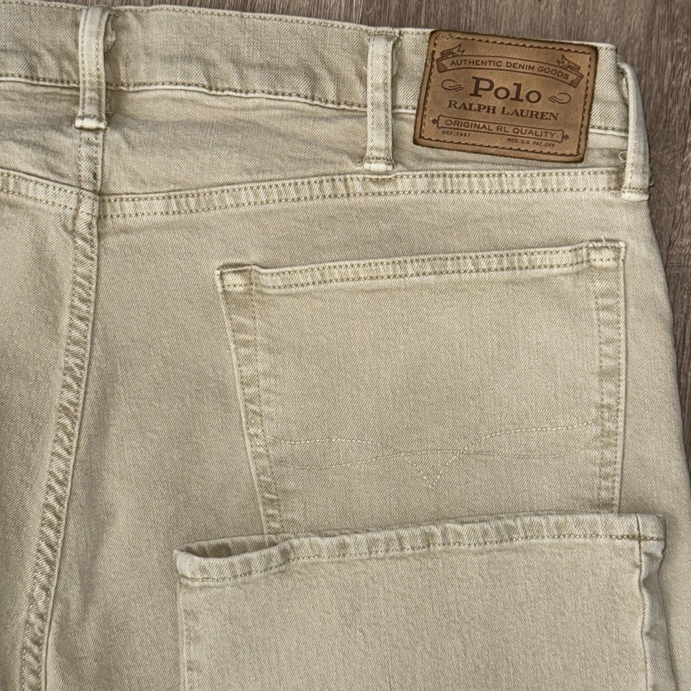 Polo Ralph Lauren The Classic Fit Straight Jeans Men's 38x30 Beige Wash Stretch